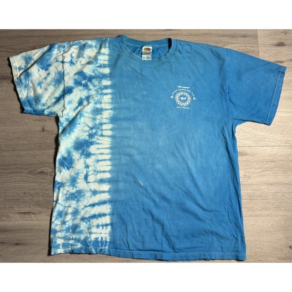 Vintage USA Amish Country Bike‎ Tour Tie Dye T Shirt XL Cycling Dover Delaware